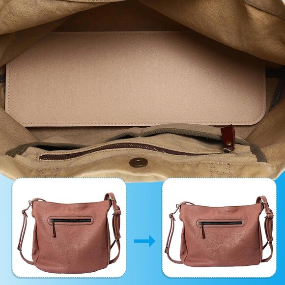 Felt Bag Base Shaper 5x7 Inch Pack of 2 Rose Red Unisex Purse Insert - Picture 4 of 5